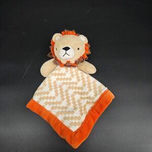 Levtex Baby Lion Lovey Security Blanket Orange Tan Geometric Plush Lovey Lovie